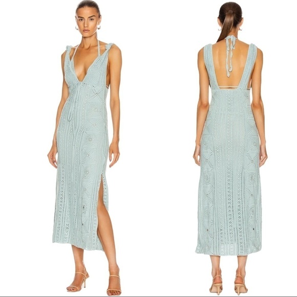 Jonathan Simkhai | NWT SS’20 Runway Remi Crochet-Knit Midi Dress - Size Medium - Picture 3 of 8